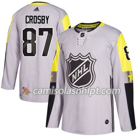 Camisola Pittsburgh Penguins Sidney Crosby 87 2018 NHL All-Star Metro Division Adidas Cinza Authentic - Homem
